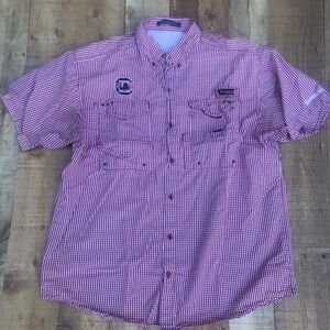 Columbia Men'S South Carolina Pfg Super Bonehead Casual Button-Down Shirt